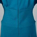 1980s Teal Wool Midi Dress