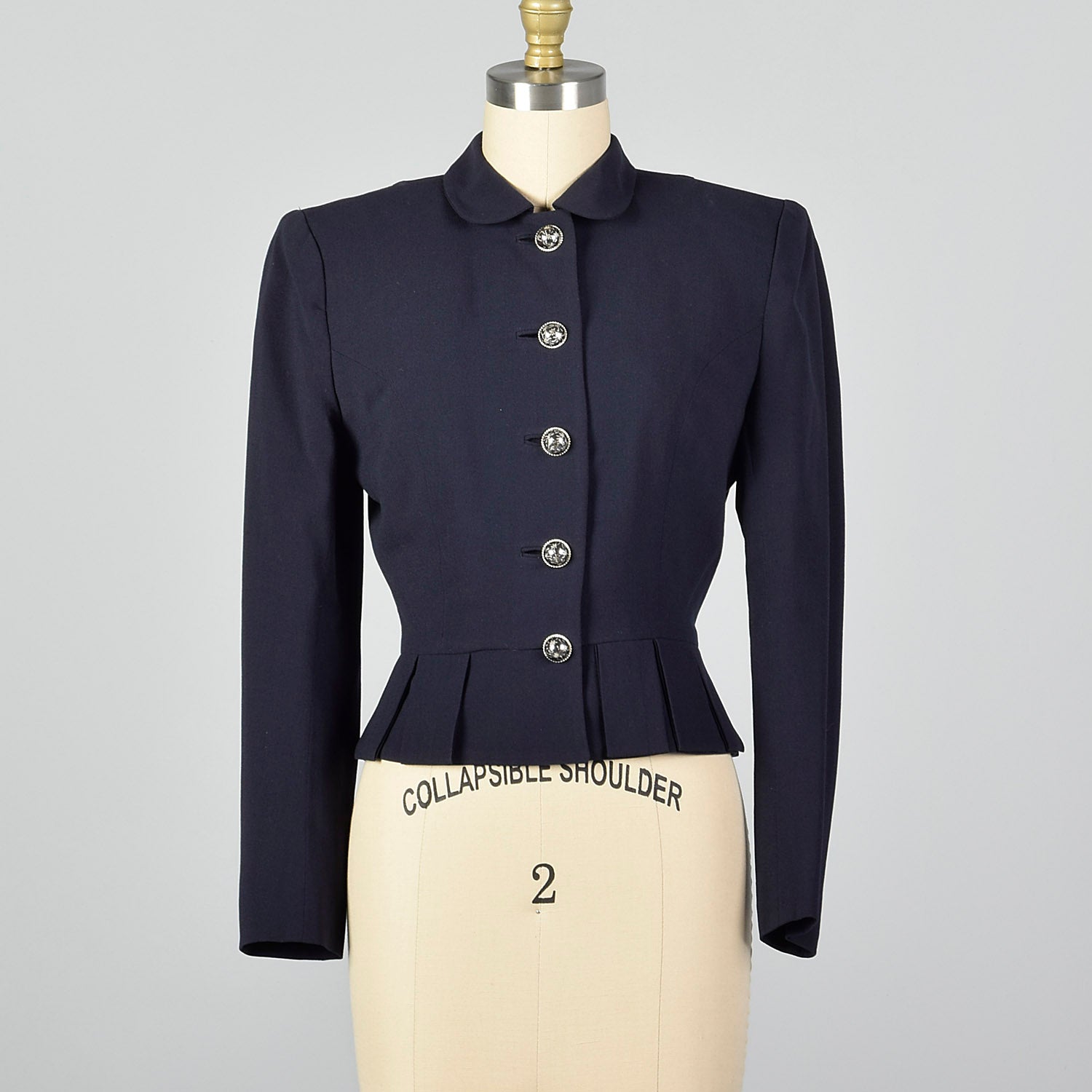 1950s Navy Blue Cropped Jacket
