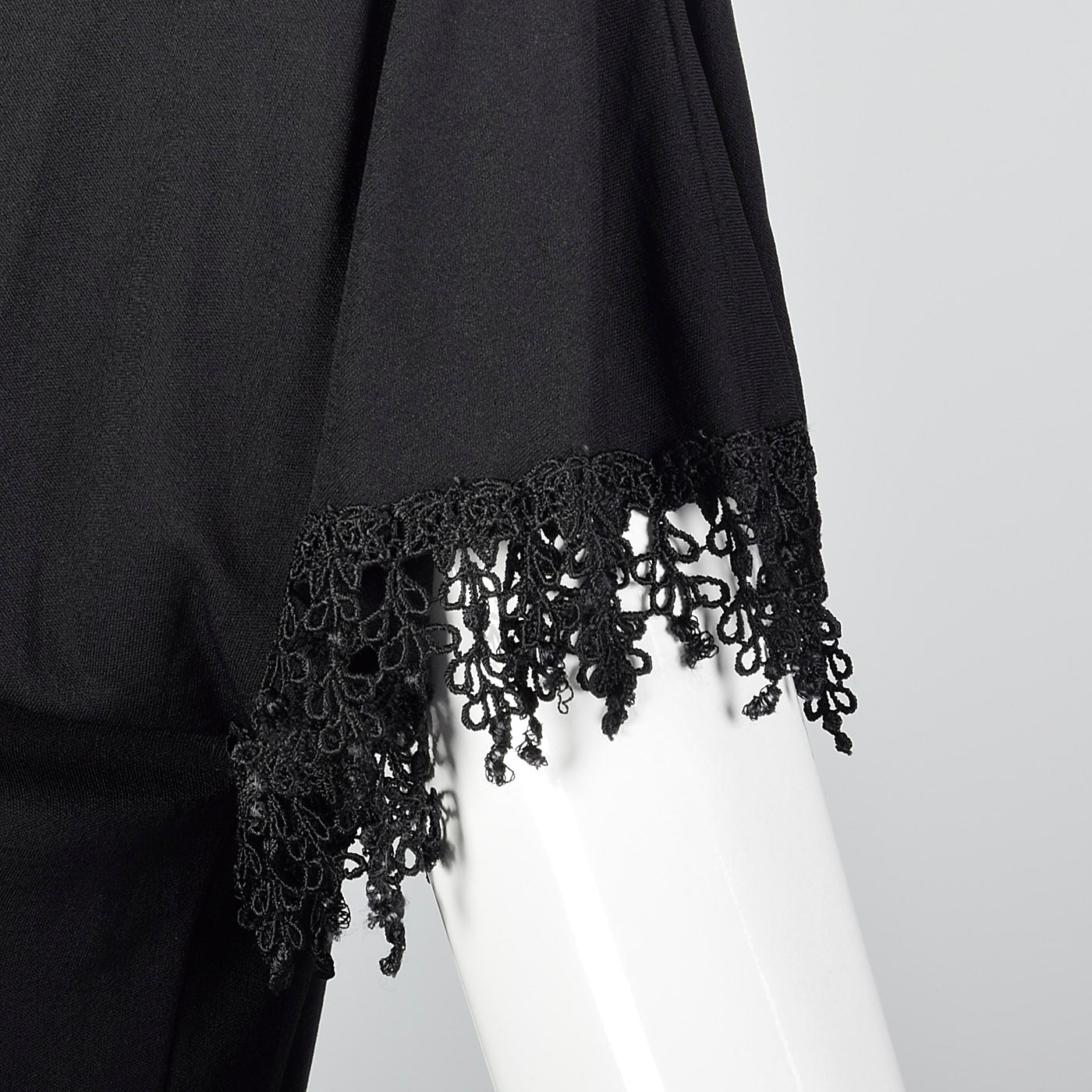 1980s Black Dress with Illusion Lace