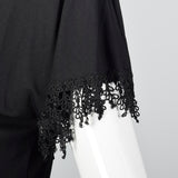 1980s Black Dress with Illusion Lace