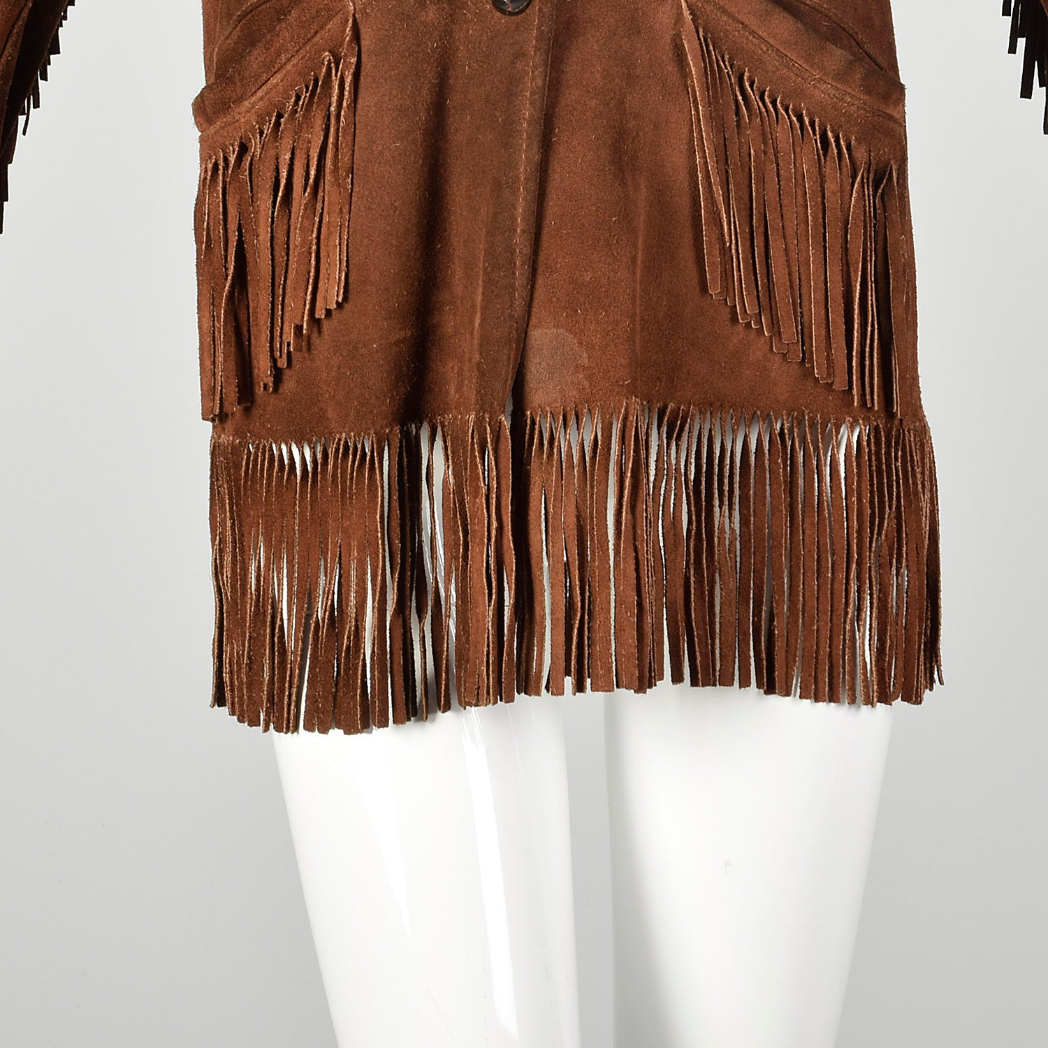 Small 1960s Brown Suede Western Jacket Hippie Boho Leather Car Coat