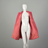 OSFM 1960s Swing Coat Loose Pink Wool Bracelet Sleeve Winter