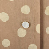 Medium 1970s Pauline Trigere Tan Polka Dot Blouse