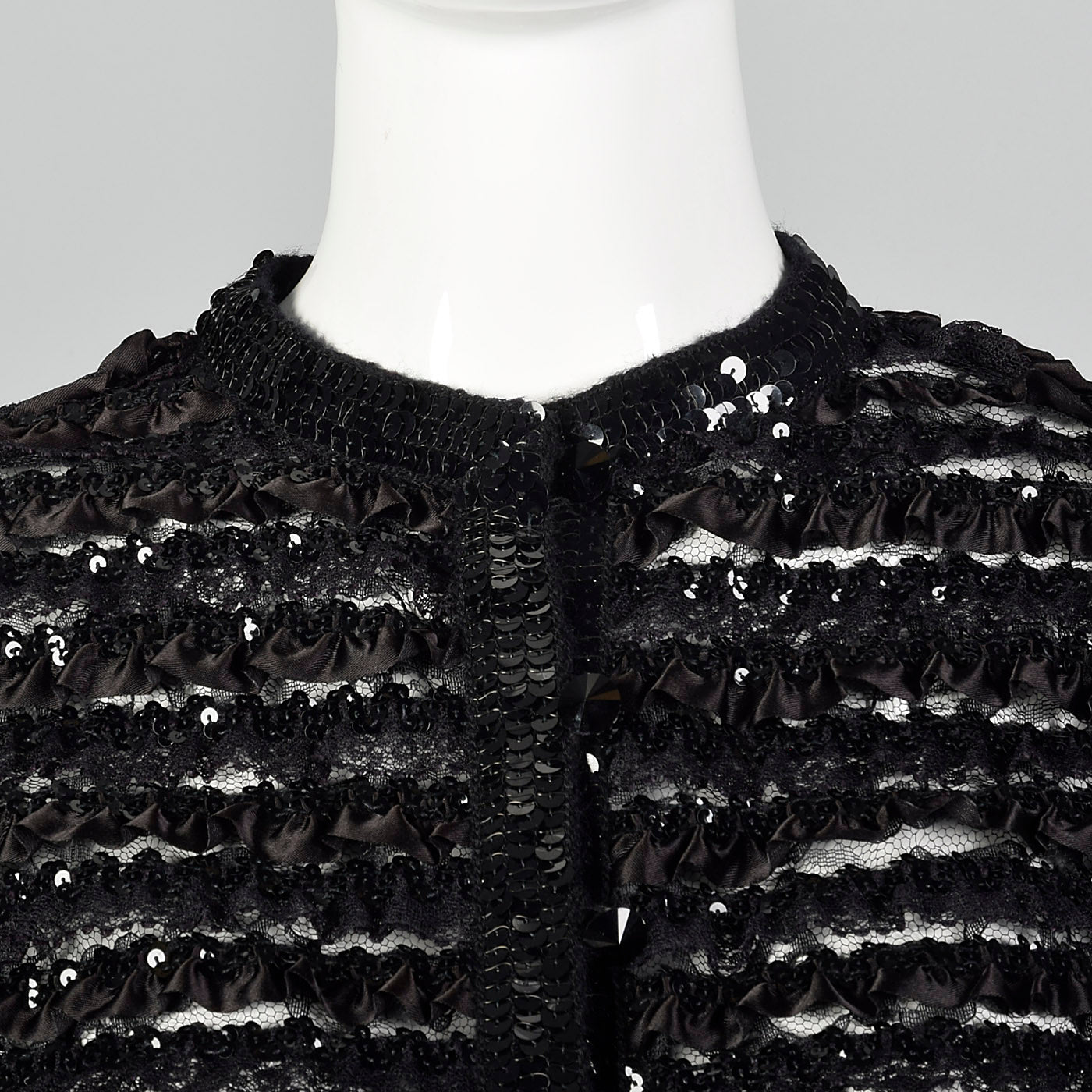 1970s Saks Fifth Avenue Black Lace Jacket