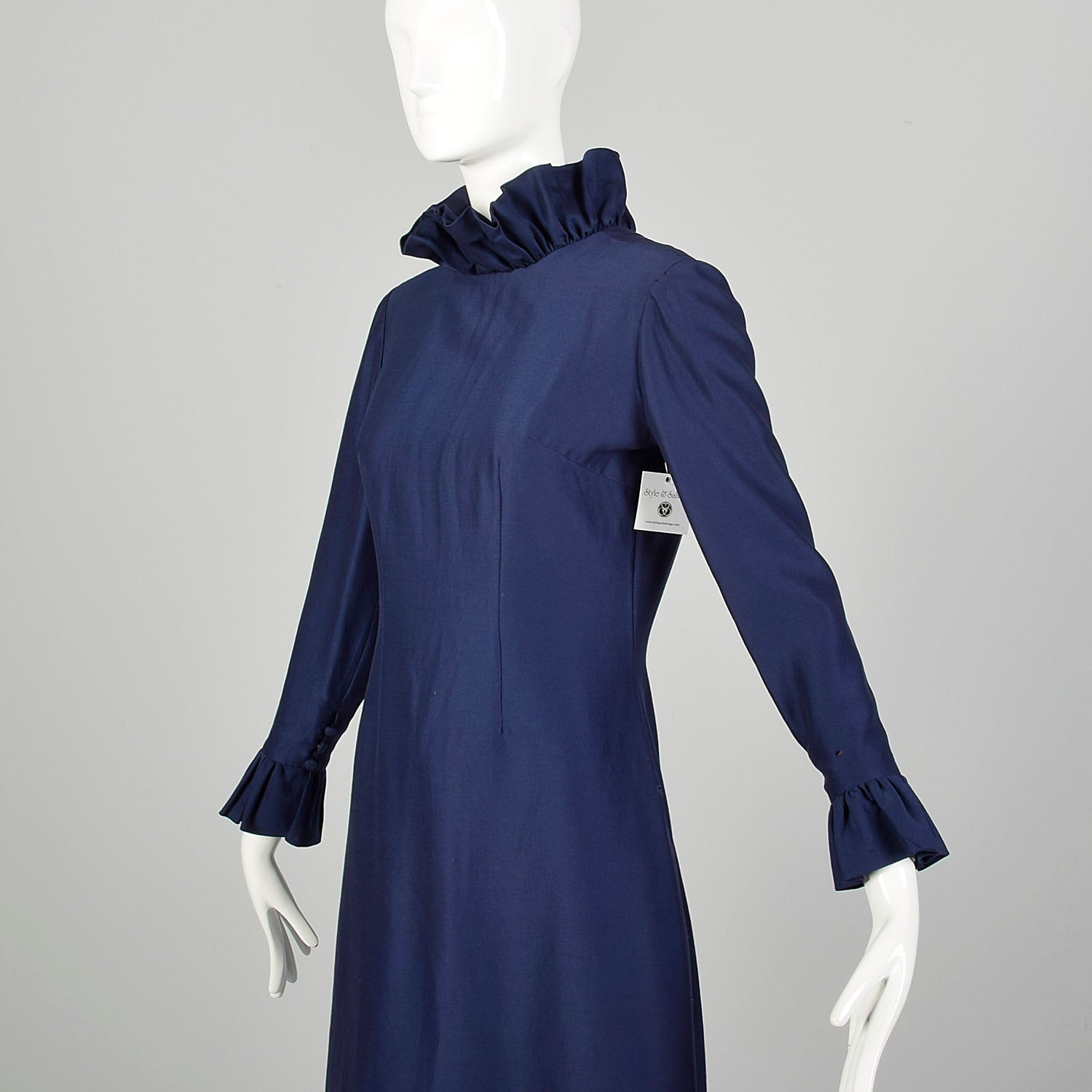 Small 1960s Dress Modest Ruffle Long Sleeve Avant Garde Theatre Costume As-Is