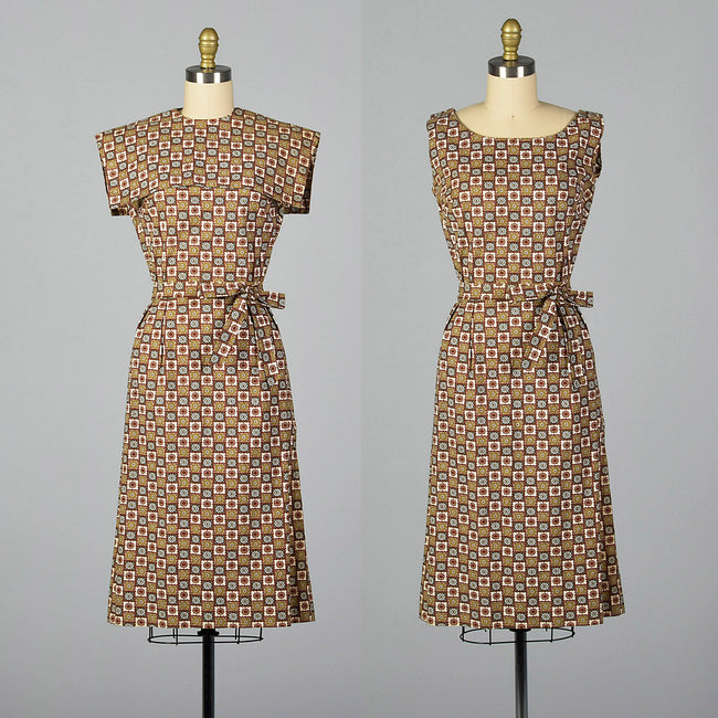 1960s Cotton Dress with Matching Collar