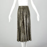 1980s Caroline Charles Gold and Black Skirt Set