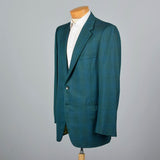 1970s Blue Green Stripe Jacket with Wide Lapels