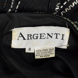 1980s Argenti Black Silk Beaded Dress