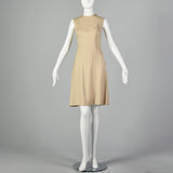 Small 1960s Tan Linen Shift Dress
