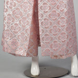 1960s Pink and Silver Tunic Dress and Pant Set