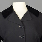 1950s Black Skirt Suit with Hourglass Shape