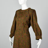 1970s Yves Saint Laurent Floral Print Dress