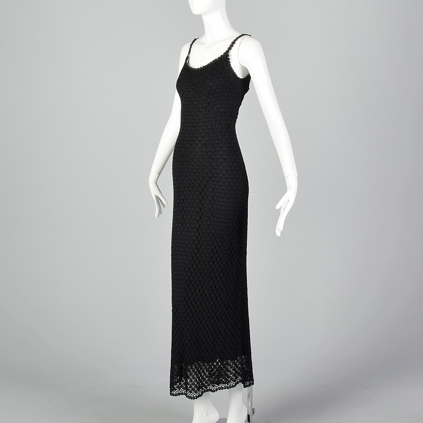 1990s Cache Black Crochet Dress