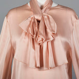Christian Dior Boutique Numbered Pink Silk Blouse