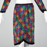 1990s Sequin Two Piece Skirt Set