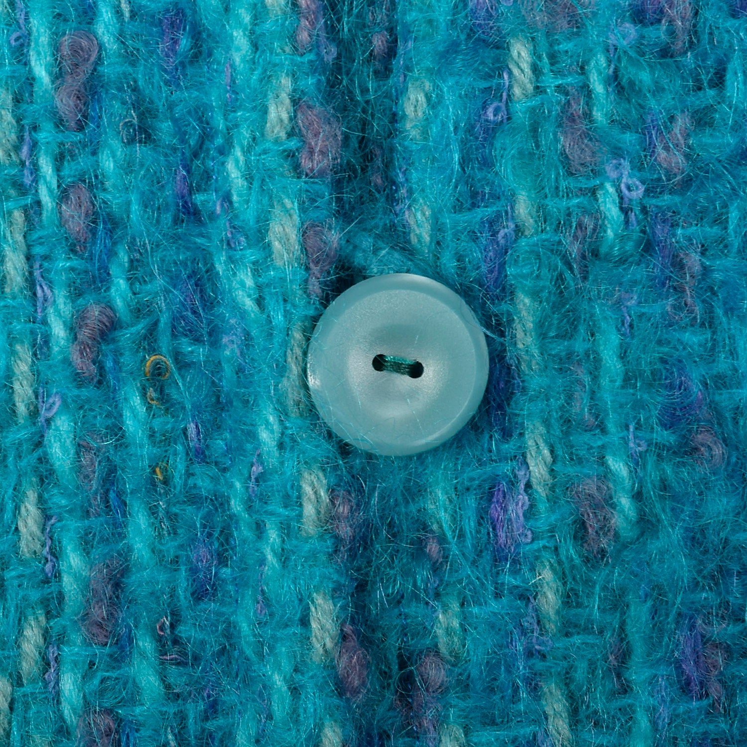Large 1980s Teal Blue Cardigan Coat