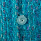 Large 1980s Teal Blue Cardigan Coat