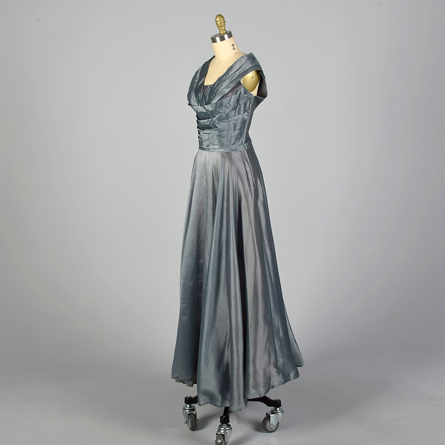 Medium 1950s Blue Long Formal Gown