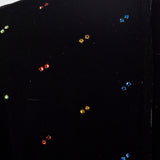 1980s Oscar de la Renta Black Velvet Dress with Rainbow Rhinestones