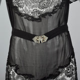 Small 1930s Sheer Black Lace Dress