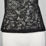 XS Dolce & Gabbana Off the Shoulder Black Sheer Lace Top