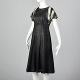 Fendi Linen Dress with Vinyl Sleeves & Split Skirt
