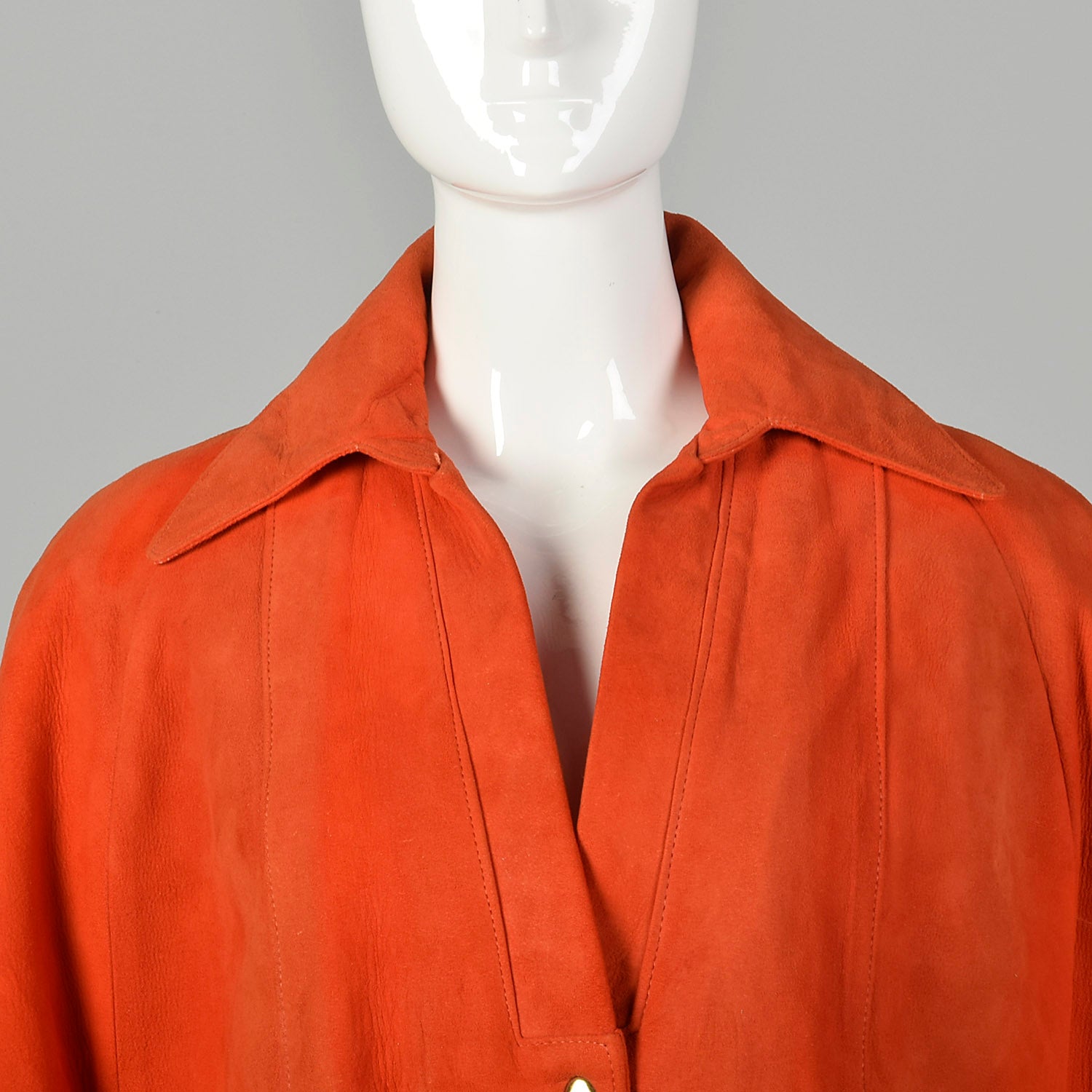 1960s Mod Orange Suede Leather Cape