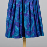1950s Blue and Purple Day Dress