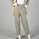 Small Giorgio Armani Le Collezioni 1990s Gray Sequin Check Paint Suit