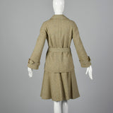 1970s Anne Klein Tweed Safari Style Suit