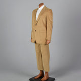 Medium 1970s Tan 2Pc Suit