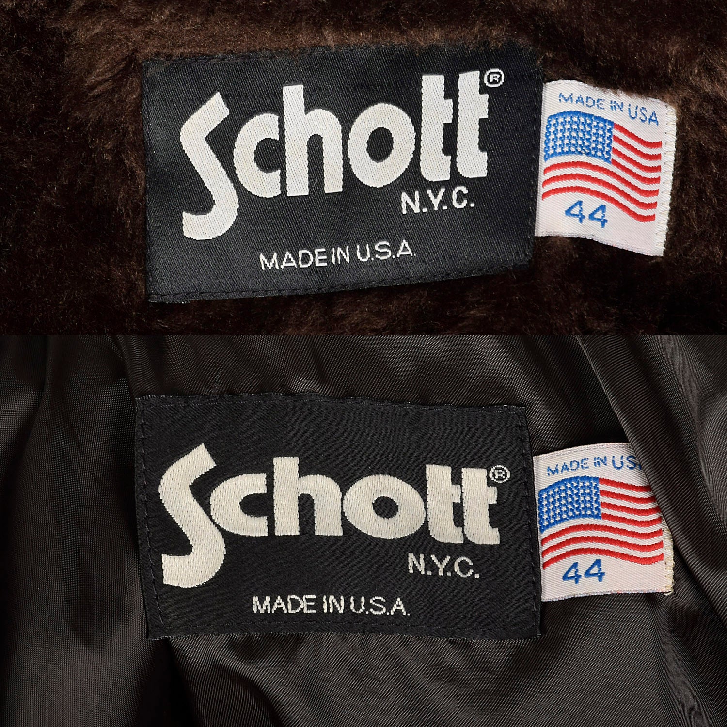 Large Mens Schott Brown Leather Jacket