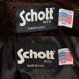 Large Mens Schott Brown Leather Jacket