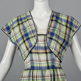 1950s Plaid Dress and Jacket with Patch Pockets