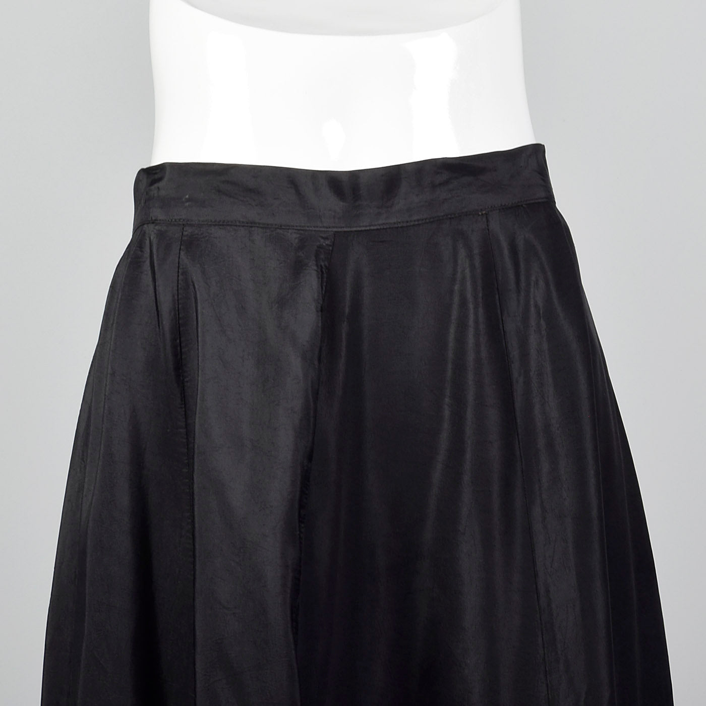 1950s Black Taffeta Maxi Skirt