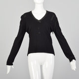 Medium 1990s Giorgio Sant'Angelo Black Cashmere Beaded Sweater