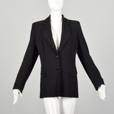 Large 1990s Escada Suit Coat Black Evening Beaded Cocktail Blazer