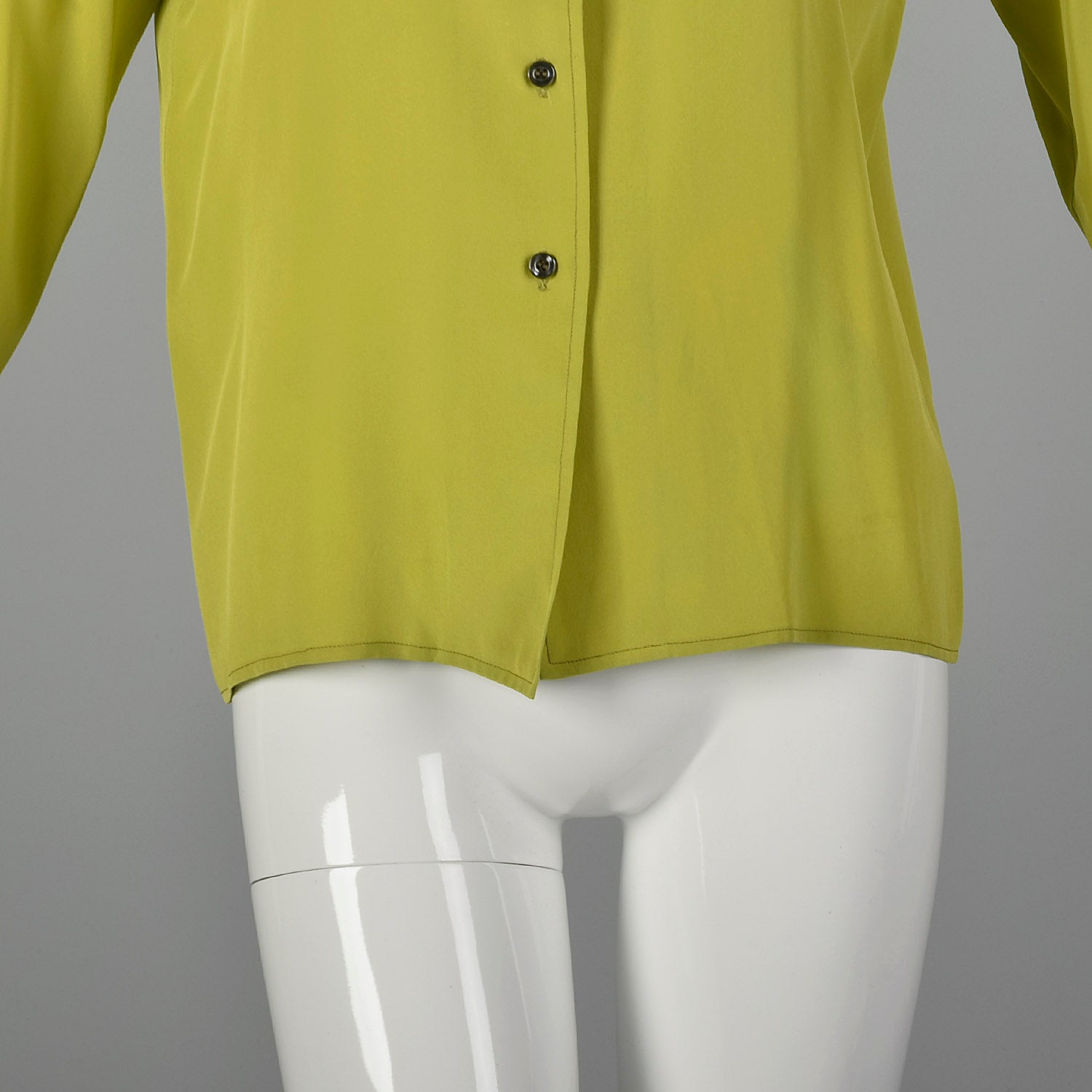 Medium 1950s Chartreuse Button Up Blouse