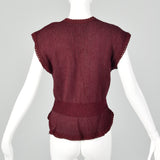 1930s Hug-Me-Tite Burgundy Sweater Vest