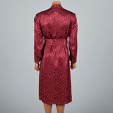 1950s Mens Deadstock Burgundy Robe with Shawl Collar