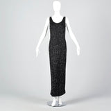 1960s Beaded Knit Full Length Evening Dress