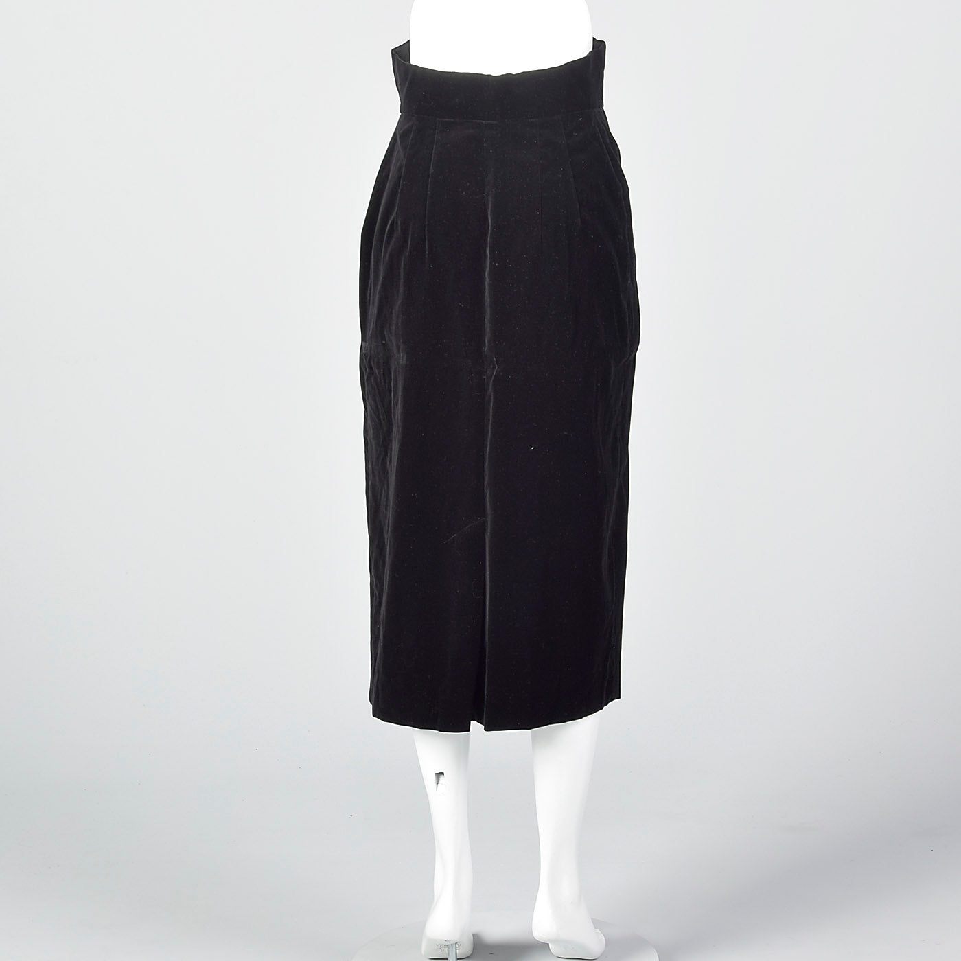 1950s High Waist Black Velvet Skirt
