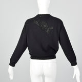 1960s Black Cardigan with Beading