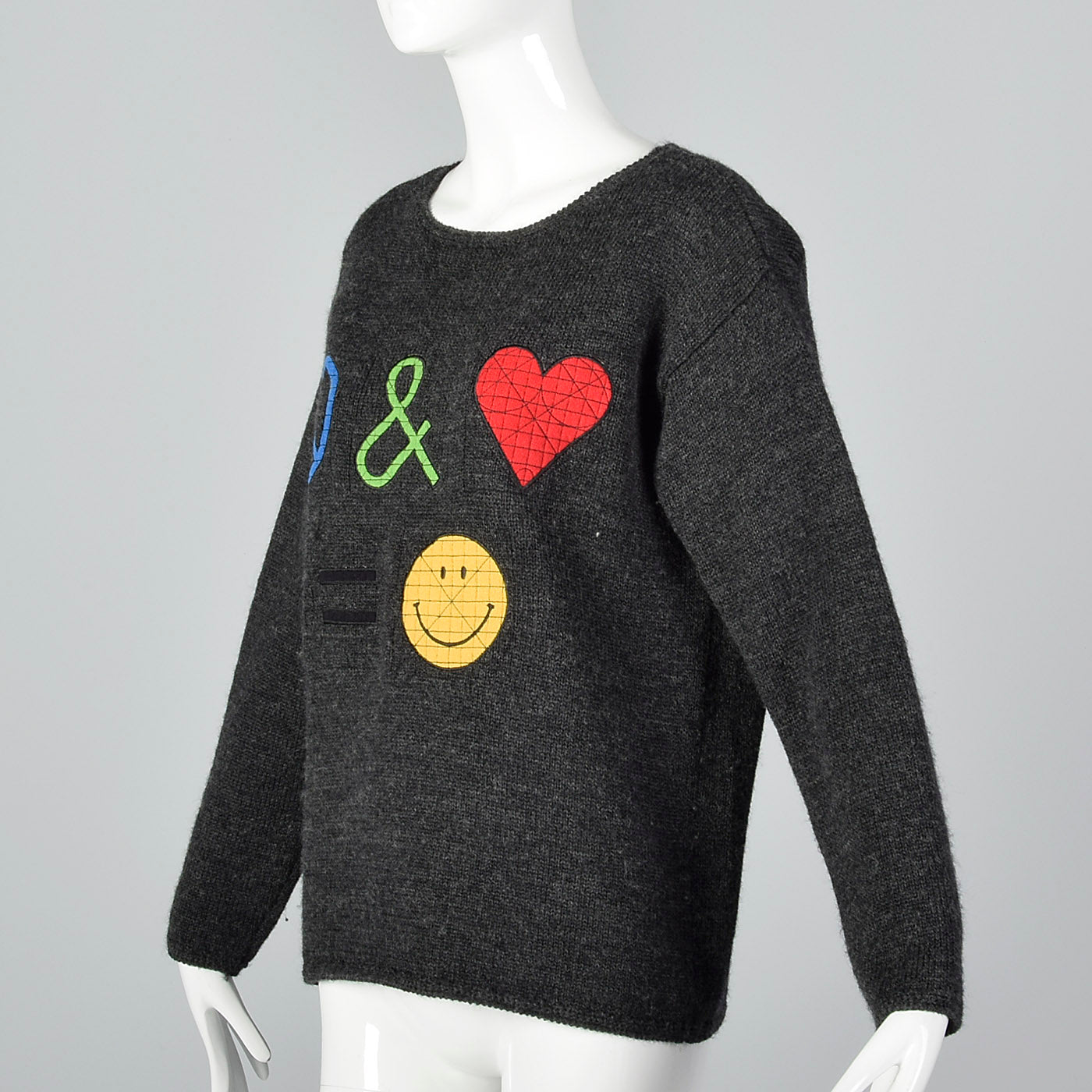 1990s Moschino Cheap & Chic Peace & Love = Happiness Sweater