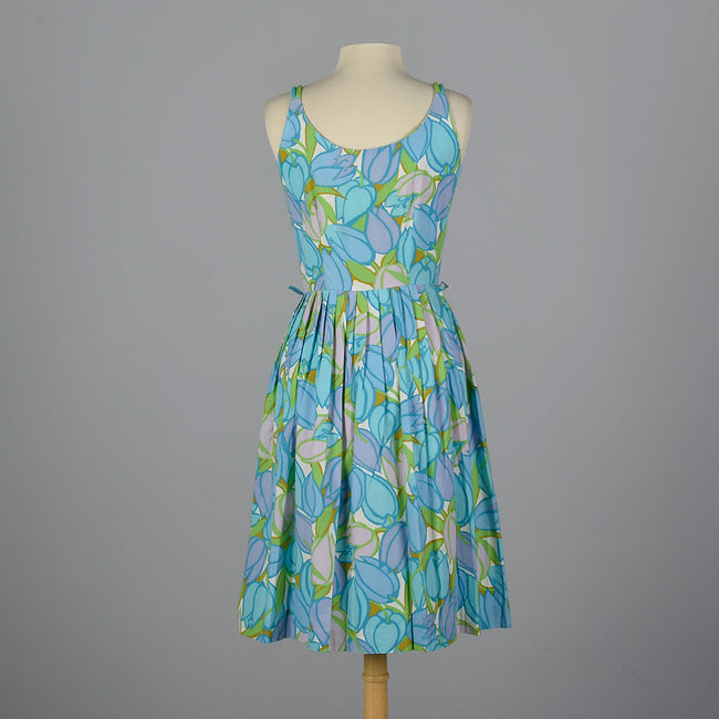 1950s Cotton Print Summer Dress