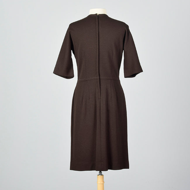 1950s Brown Knit Dress