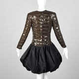 Small 1980s Tracy Mills Sequin Bubble Skirt Dress