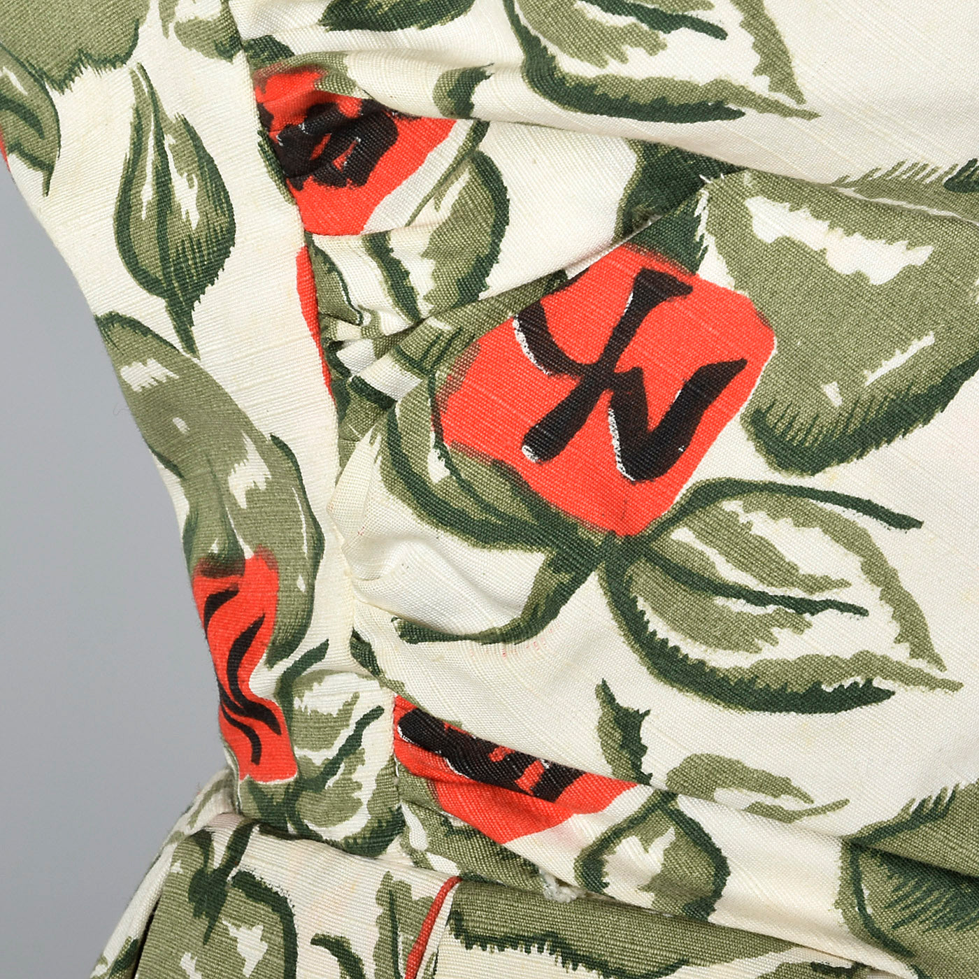 1950s Horrockses Novelty Print Strapless Dress