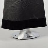 XS 1980s Dress Black Strapless Velvet Stripe Formal Evening Gown